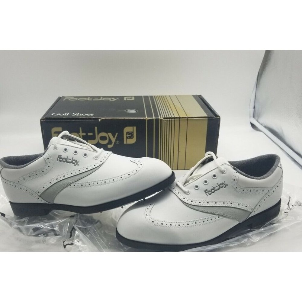 Vintage FootJoy SoftJoys 53496 Leather Saddle Golf Shoes Men's Size 8M Wide NEW!